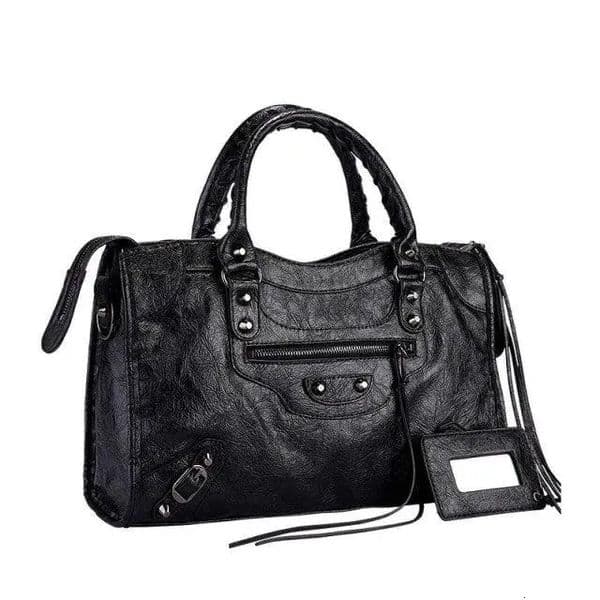 45678218 Leather Crossshoulder City Le Cagole Solid Color Storico Handbag Women's Motorcycle Tote Bag
