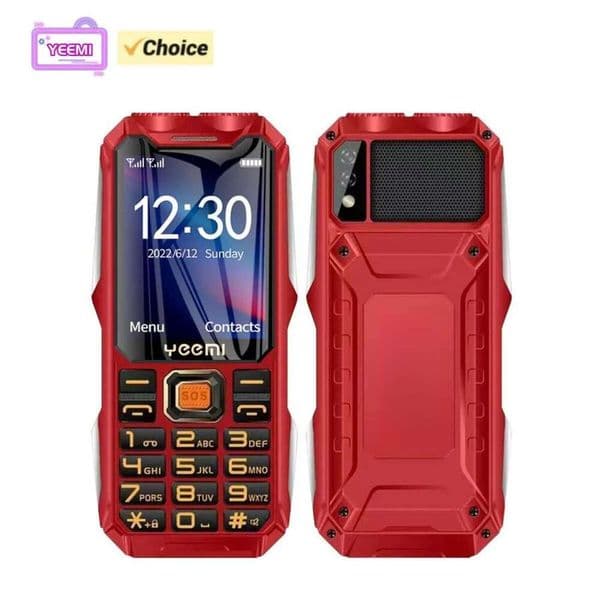 YEEMI Q8 GSM 2G Red Big Battery Flashlight 2.4inches HD Screen Dual SIM Mobile Phone Large Button Cellphone