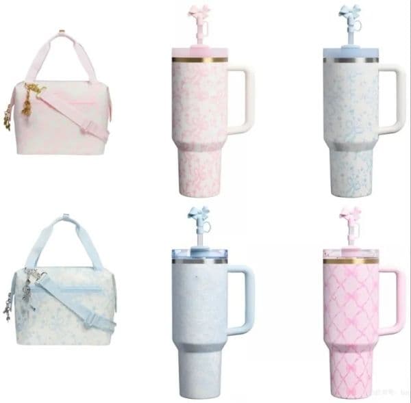 Cooler Bag and Lunch Box All Day Julienne Mini Soft Bag Cooler 10-Can Travel Cooler Bags Holiday Christmas Gifts Coquette Bow Chantilly