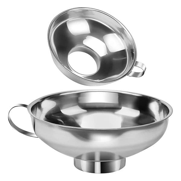Stainless Steel Funnel Colander Strainers Household Multifunctional Wide Mouth Canning Funnel Beans Jam Food Hopper Filter