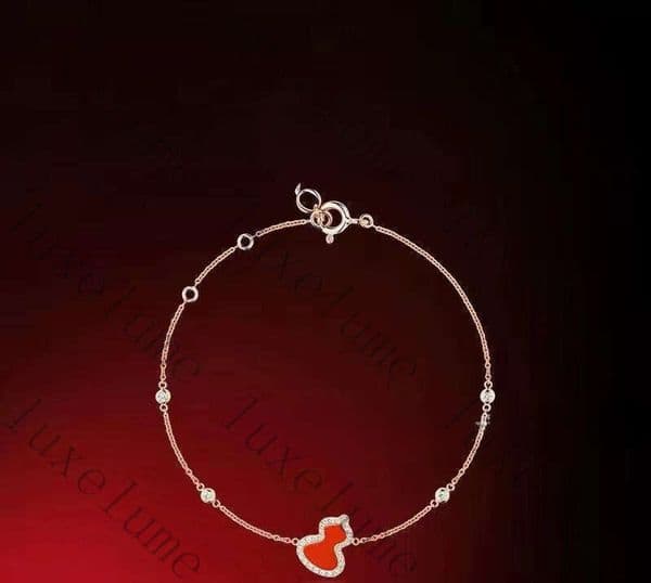 designer luxury qeelins jewelry bracelet High Version Exquisite Edition K gold Gourd for Women Chinese Style Ruyi Lock White of Pearl Agate Light Luxury Bracelet