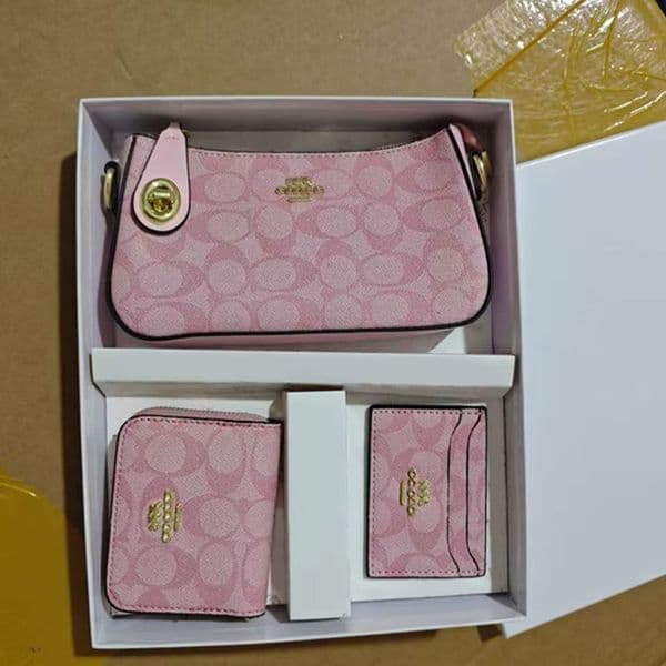 Wholesale Crossbody 3pcs Sets Designer Shoulder Underarm Bag Letters Pattern Soft Chain Wallets Mini Bags Set