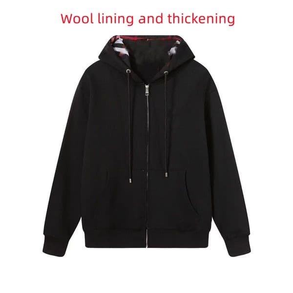 Men's hoodies, men's jackets, women's autumn and winter hoodies, loose cotton tops for couples, high-quality plus size plush embroidered thick jackets
