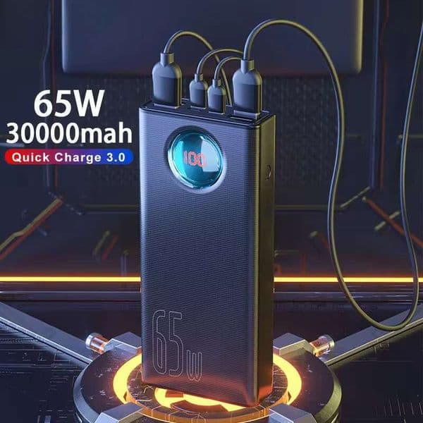 Baseus Bank 30000mAh 65W PD3.0 Quick Charging 3.0 FCP SCP Portable External For Laptop Tablet Power bank