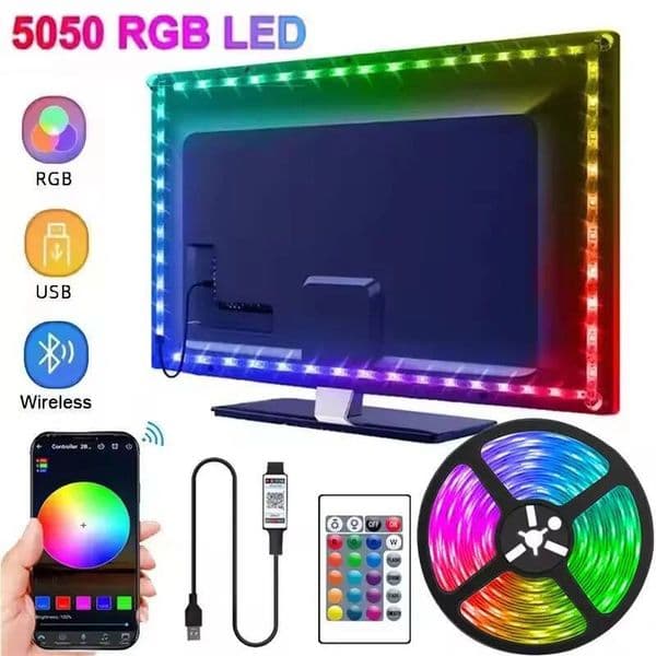 Christmas Strip USB 5V Music Sync RGB 5050 Lights Luces Led lexible Lamp Tape For TV Backlight Room Decoration 1m-30m ddmytues
