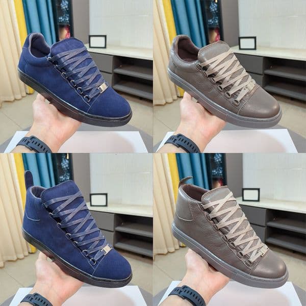 Leather Causal Shoes Designer Arena Sneakers Men High Top Athletic Shoes Black Classic Trainers Outdoor Fashion Boots 610