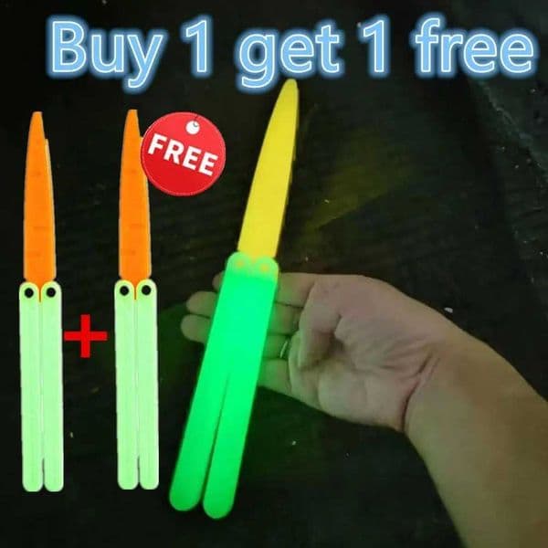 2X luminous butterfly knife 3D printing gravity luminous knife jumping small radiation knife mini model pendant push card decompression z250411