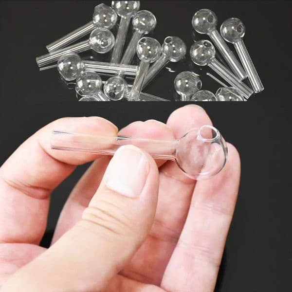 65mm Clear Glass Pipe Oil Nail Burning Jumbo Pipes 6.5cm Length Thick Transparent Great Smoking Tubes 2.5 Inch Pyrex Glass Burner Concentrate For Smokers LL