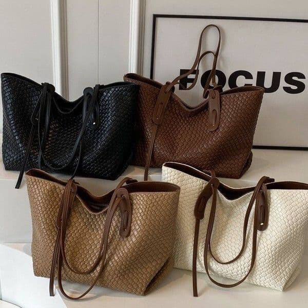 Guguo Free Shipping New Designer Bag Spring Summer Large Capacity Woven Bag For Women Versatile Shoulder Underarm Bag Korean Style Handheld Tote Bag