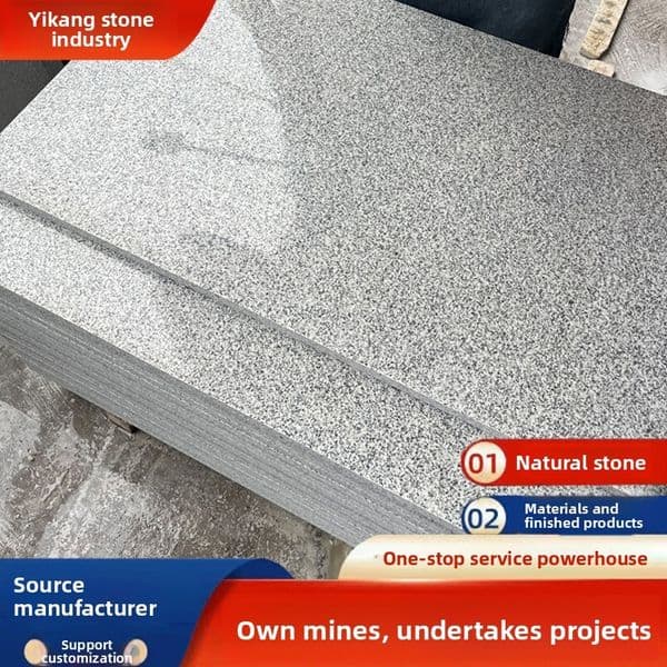 Granite Material White Fire-Burned Slab Manufacturer Construction Park Polished Ground Stone Sesame Gray Wholesale