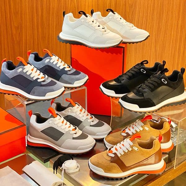 Designer Trainers Men Leader Sneaker Classic Mesh Running Shoes Breathable Low Top Suede Leather Shoes Multicolor 980