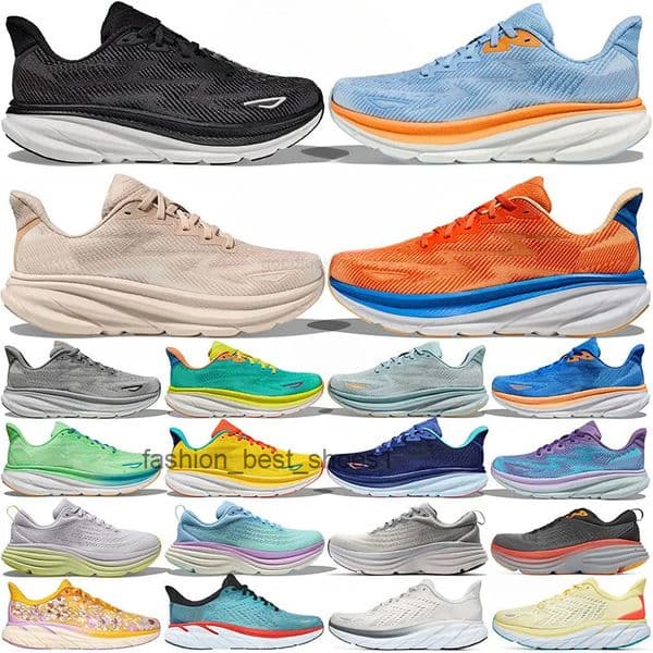Hokawomen free shipping with box Clifton 9 10 bondi 8 men women running shoes athletic sneakers mens lightweight trainers shoe breathable Mist Black