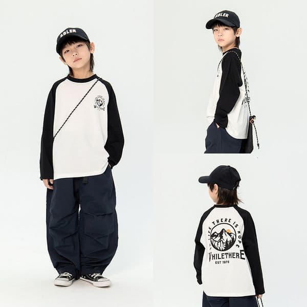 Ddmyshoesvip Boys Spring New Style Shoulder Long Sleeve T Shirt Casual Middle And Small Children S Handsome Top TEE Trendy