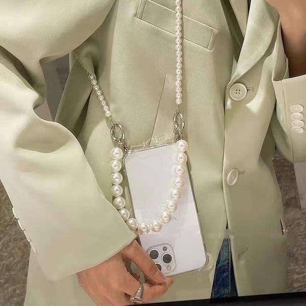 Designer Phone Case 16Promax Pearl Handheld Crossbody Chain 15 Compatible With Iphone 17 Pro Max Phone Case 13 Protective Cover