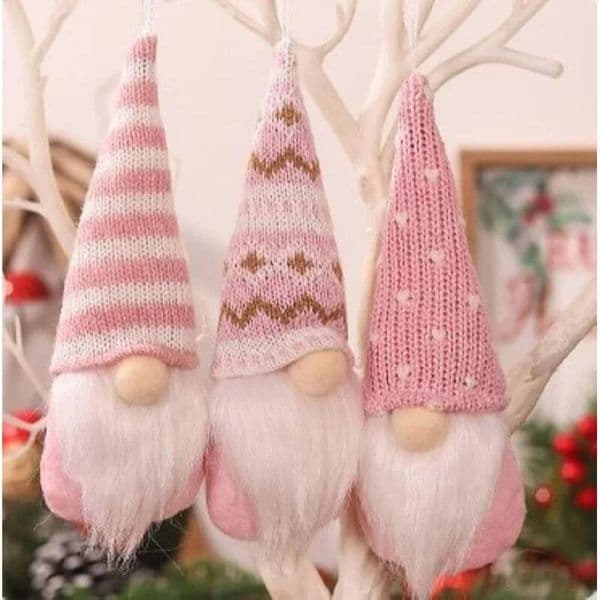 Christmas 3pcs Hanging Decorations, Swedish Handmade Plush Santa Elves, Holiday Tree Ornaments, Home Decor ddmytues