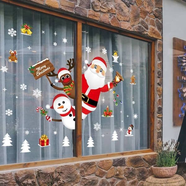 Christmas Window Stickers,Santa Claus Wall Stickers,Merry Decoration For Home 2025,New Year Navidad Natal Supplies ddmytues