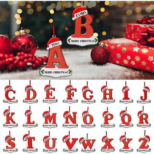 Christmas 7.8CM Tree Decoration Letter 26 Letters Home Holiday Acrylic DIY Pendant Xmas 2025 New Year Decor Navidad ddmytues