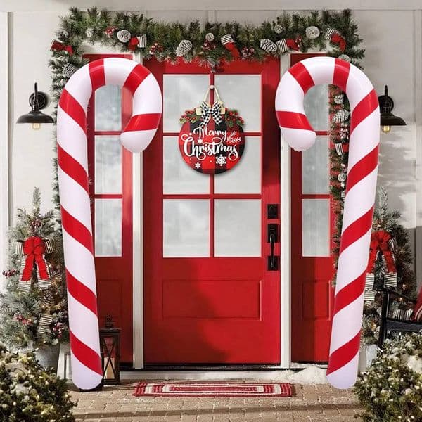 Christmas 1pcs Candy Cane Stick Iatable Balloon 2025 Decoration Xmas Decor For Home gift ddmytues