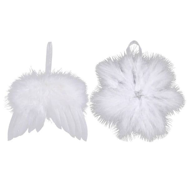 Christmas 10 Pcs White Angel Mini Wings Tree Decoration Vintage Feather Wing for Xmas Holiday Party Decorations DIY Craft ddmytues