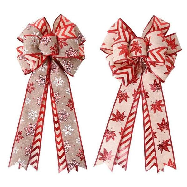 Christmas Large Tree Decoration New Year's Eve Decorations Party Ribbon Bow Linen Bowknot ddmytues