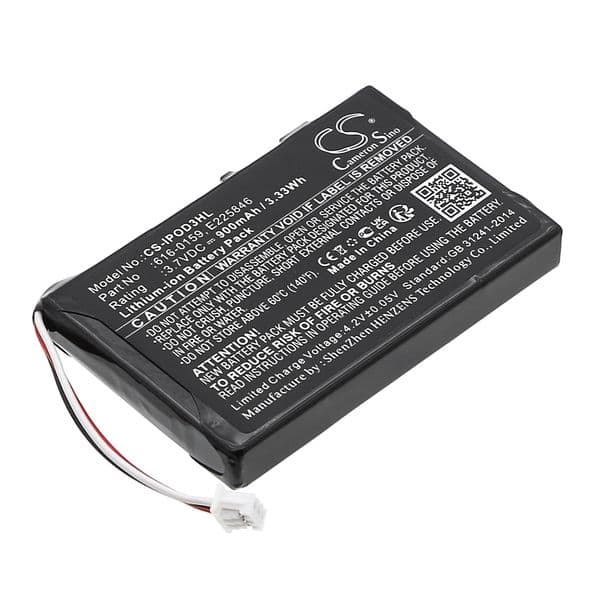 CS Li-ion Media Player Battery for Apple, 3.7 900mAh,Compatible Models: 616-0159, E225846