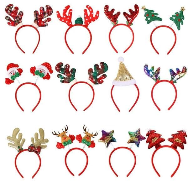 Christmas New with deer antlers five-star plastic headbands for and party decorations ddmytues