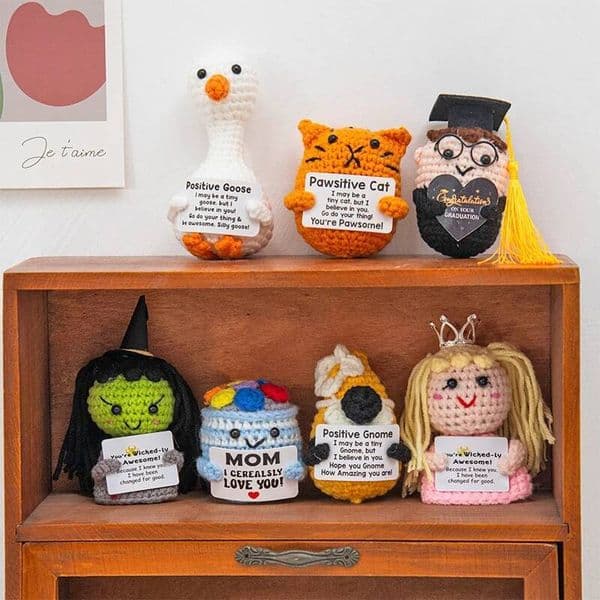 Christmas Crochet Desk Accessories Positive Potato Cucumber Doll Gifts 2026 Handmade Fruits Vegetables Desktop Ornament ddmytues
