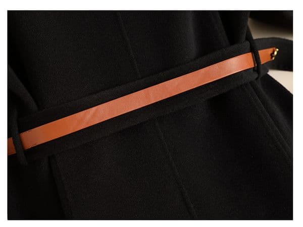 D3323 New autumn and winter solid color stand collar double-sided cashmere coat fashionable and versatile high-end