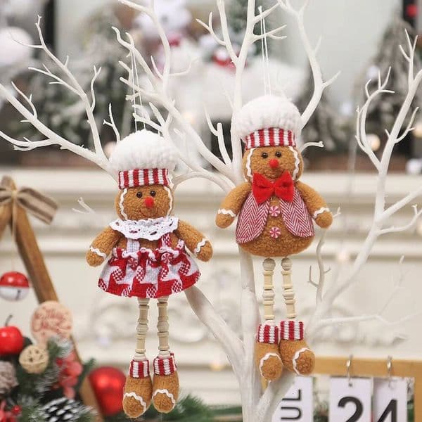 Christmas Decoration Telescopic Doll Xmas Tree DIY Chef Hat Gingerbread Man Home Table Decor ddmytues