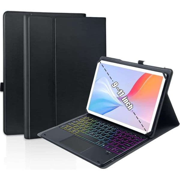 MePadKey Universal Touchpad Case for 9.7,10.1,10.2",10.5",10.9",11" Tablet, Rainbow Backlight TrackPad Keyboard with Type-C Charging Port fit 9.7-11 inch