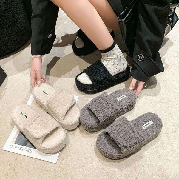 New Free Shipping Designer Shoes Netizen For Women 2025 Spring And Autumn New Office Korean Edition Instagram Wind Shit Feeg Plush Slippers