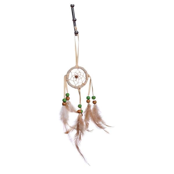 Authentic Indian Craft: Elegant Hand-Painted Dreamcatcher With Real Feathers
