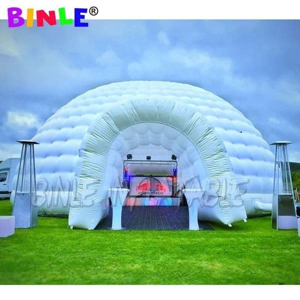 Air supported inflatable dome tent with colorful led lights blow up igloo tents exhibition hall for wedding/ party