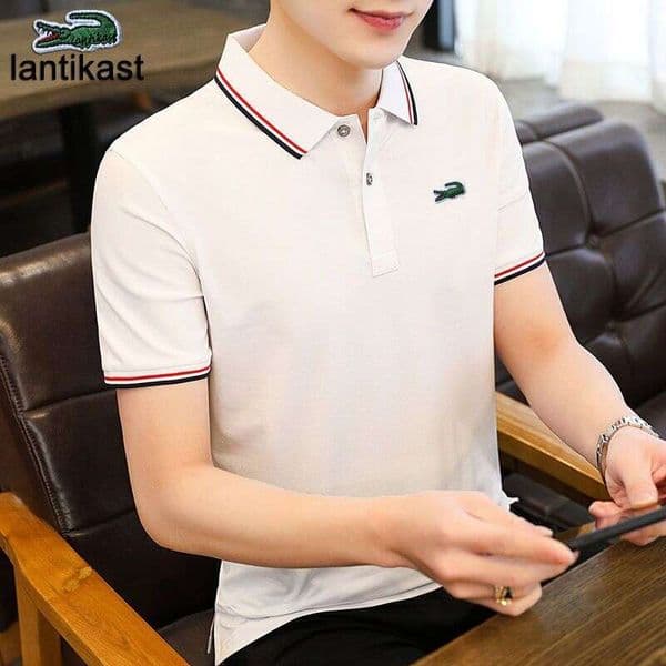 Noble Crocodile Embroidery Summer Designer hoodie Polo Shirt Short Sleeve T-shirt Trendy Turn down Collar Loose Fit Plus Size LANTI KAST Youth Men's Clothing Sport