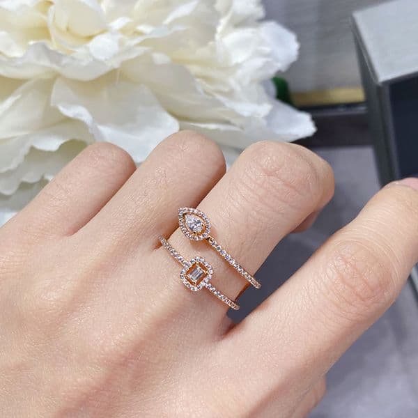 Designer ring top quality LUCKY MOVE PM SIZE 678 for women gold plated 18K highest counter quality diamond gift for girlfriend with box 012