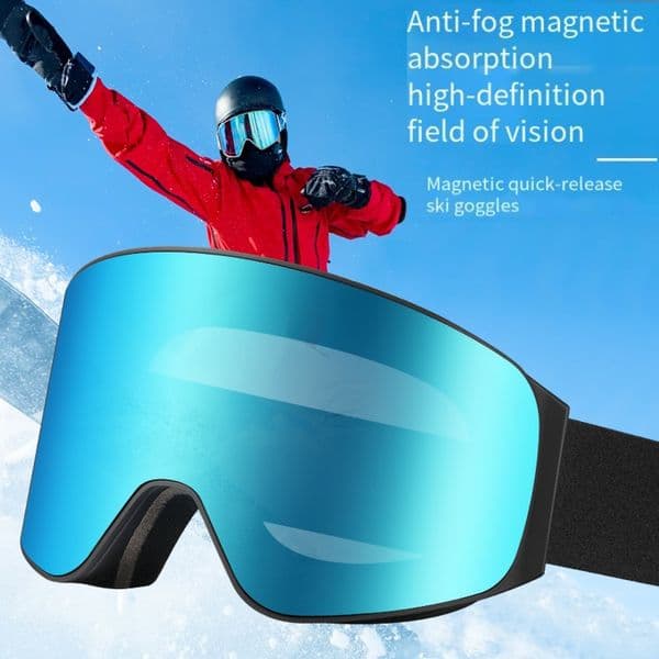 New magnetic anti-fog ski goggles, double-layer cylindrical quick-release lenses, UV protection snow sports goggles ski goggle designer