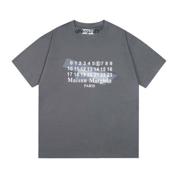 25ss Margela man Shirt Designer T-shirt Luxury MM6 Digital Pattern Round Neck Fashion T-shirt Casual Comfortable Hip Hop Street Margela T-shirt M600