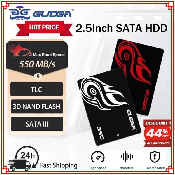 GUDGA 25 Inch SATA III SSD Solid State Drive Hard Disk Drive 4TB 2TB 1TB Internal Solid Hard Drives For Laptop Desktop Computer