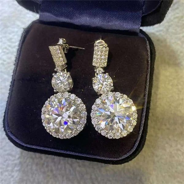 Platinum PT950 new 5 carat D color moissanite earrings fire color super good super flash moissan diamond eight hearts and eight