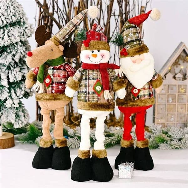 Christmas Dolls Tree Decor New Year Ornament Reindeer Snowman Santa Claus Standing Doll Navidad Decoration Merry Home ddmytues