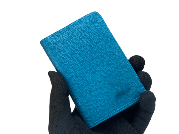**2025 New Luxury Genuine Leather Passport Cover - Blue Textured Leather Travel Document Holder, Fashionable & Durable Card Case for Men & Women