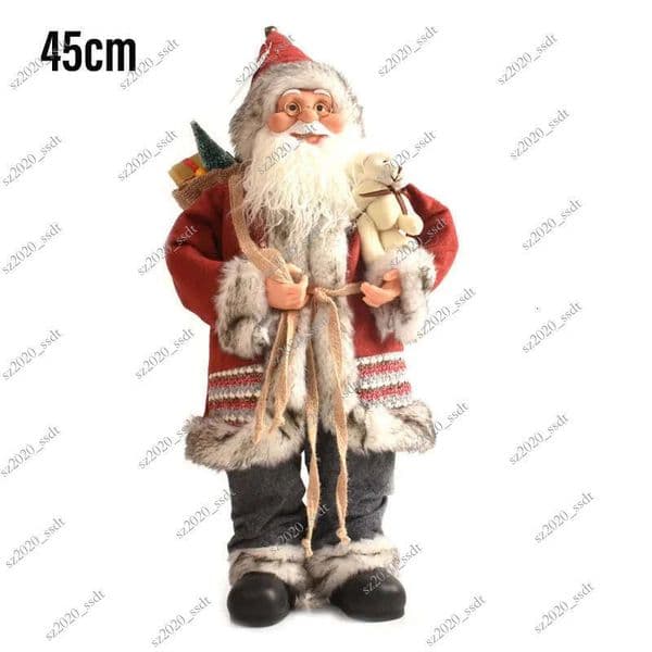 60cm Christmas reindeer snowman, Santa Claus standing on a doll tree, pine needles at home, desktop decoration, Christmas children's gifts