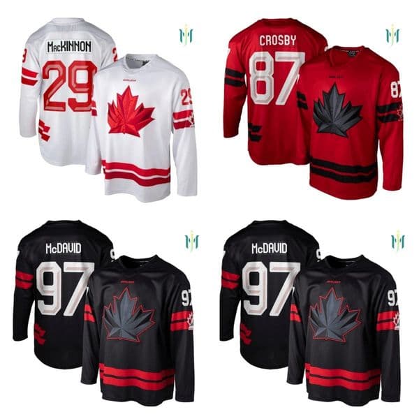 2026 new 87 Sidney Crosby 4 Nations Faceoff Champion Canada Men's custom Hockey Jerseys Nathan MacKinnon Cale Makar Mitch Marner - all stitched women kids