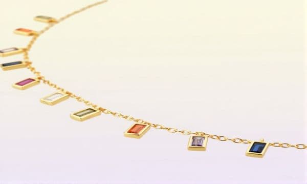 ANDYWEN 925 Sterling Silver Colorful Rainbow Bracelet Soft Chain Crystal CZ Bangle Soft Luxury Women Party Rock Punk European 2012