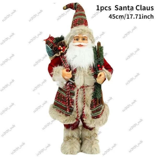60cm Christmas reindeer snowman, Santa Claus standing on a doll tree, pine needles at home, tabletop decoration, Christmas gift
