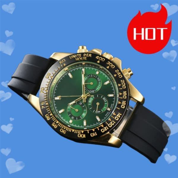 Mens DAY TONA Automatic quartz Movement watch multifunction Wristwatch Designers Men Watches Stainless Steel Strap Gold Wristwatches Montre de luxe #312