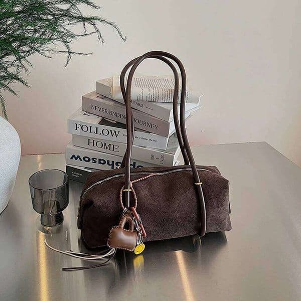 Stylish Design Exquisite Faux Suede Square Shoulder Solid Zipper Personality 2025 Autumn Winter New Armpit Bags For Women