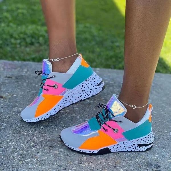 2026 new designer fashion leopard print women s lace up anti slip running Christmas gift shoes with round toe casual shoes