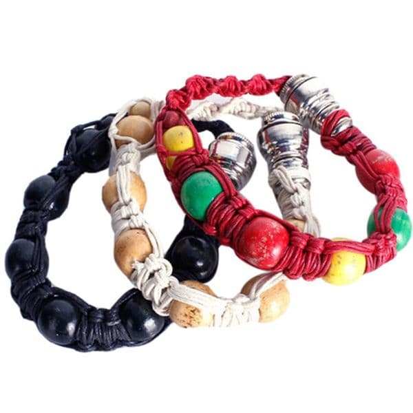 Portable Metal Bead Bracelet Handmade Smoking Pipes Wristband Dry Herb Tobacco Pipes Men Women Cool Gifts Knot Rope
