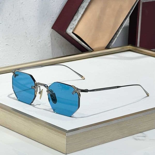 Designer fashion sunglasses top quality ELDORADO Metal Frameless Polygonal Personality Light Luxury Sunglasses Men and Women